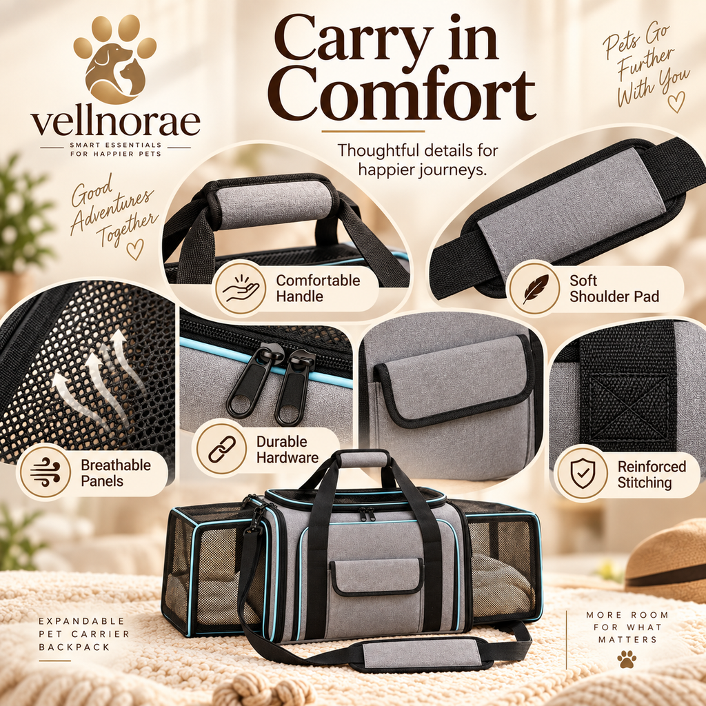 vellnorae® Expandable Pet Carrier Backpack