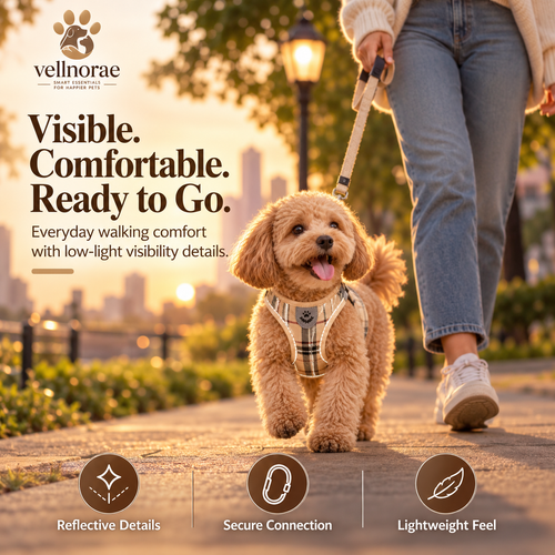vellnorae® Breathable Mesh Dog Harness for Small to Medium Dogs