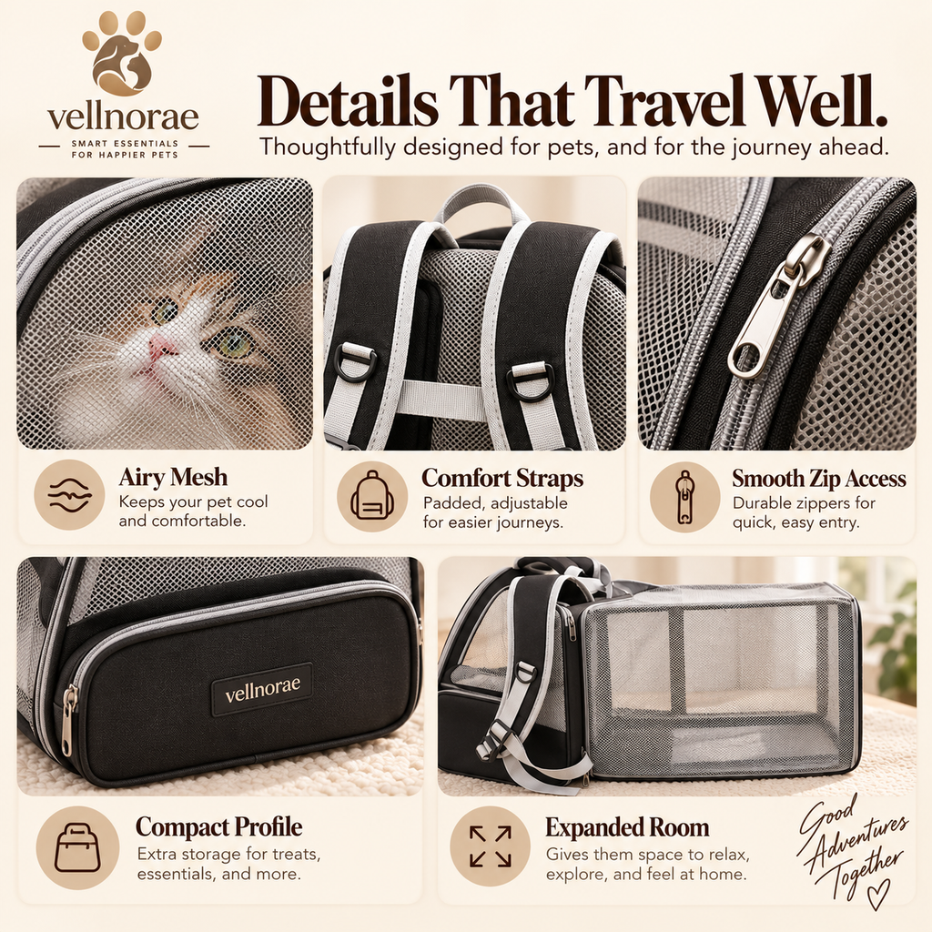 vellnorae® Expandable Cat Backpack Carrier