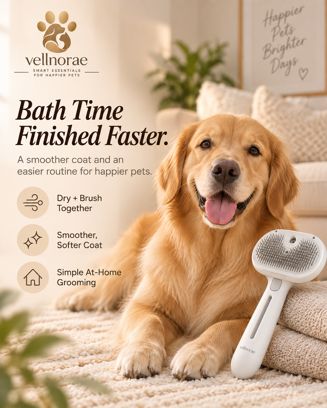 vellnorae® Pet Grooming Brush